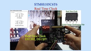 STM8S RealTime Clock DS1302 DS1307 Trickle Charge Timekeeping Chip Đồng hồ thời gian thực [upl. by Eelymmij]