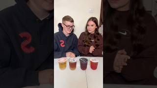 Trying MYSTERY BOBA🤮😳🧋 challenge game mysterybox boba vs couple fyp [upl. by Matheny]