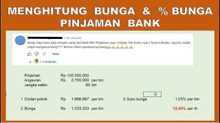 CARA MENGHITUNG BUNGA DAN  BUNGA PINJAMAN BANK [upl. by Endora]