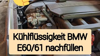 Kühlflüssigkeit BMW E60 E61 prüfen nachfüllen Service Kühlwasser BMW 5er Frostschutz prüfen [upl. by Aihsal]