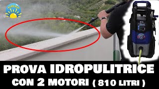 prova IDROPULITRICE unica con DOPPIO MOTORE e 2 POMPE 810 litri a Ora  135 min [upl. by Atinet]