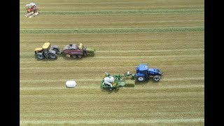 Raking Baling and Wrapping Triticale near Eaton Ohio [upl. by Traci]