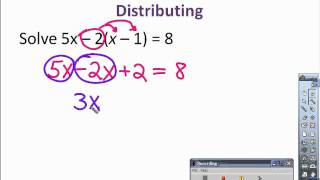 32 Solving Equations Using the Distributive Property and Combining Like Termsavi [upl. by Teplitz]