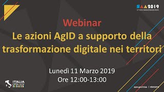 Le azioni AgID a supporto della trasformazione digitale nei territori [upl. by Jezreel479]