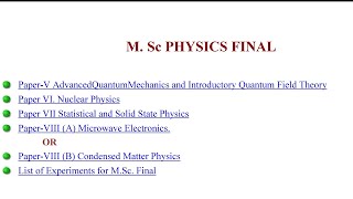 M Sc Physics final  Syllabus PDUSU sikar 202324 [upl. by Eciralc]