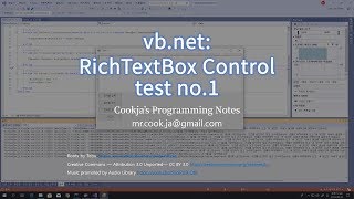 vbnet RichTextBox Control Test no1 WinForm Visual Studio 2019 [upl. by Bertilla]