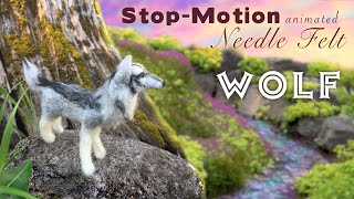 DIY Needle Felting a Wolf Tutorial Stop Motion Animated [upl. by Bodkin182]