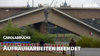 Aufräumarbeiten an eingestürzter Brücke in Dresden abgeschlossen  AFP [upl. by Anairda]