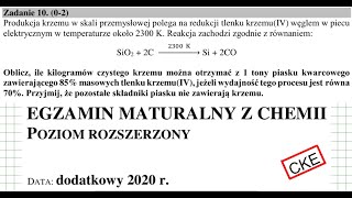 ZADANIE 10 CKE 2020 DODATKOWY LIPIEC MATURA ROZSZERZONA CHEMIA chemia chemistry [upl. by Anom]