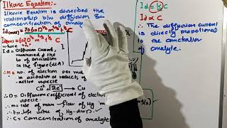 Ilkovic Equation  ilkovic Equation for determination of diffusion current  Polarography [upl. by Adnulahs]