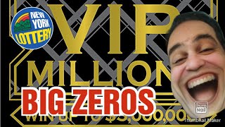 BIG ZEROS BOOM NICE WIN VIP MILLIONS 30 NEW YORK LOTTERY SCRATCH OFF TICKET [upl. by Enyawad]