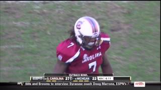 2013 USC vs Michigan  Jadeveon Clowney Tackle For Loss [upl. by Natascha]