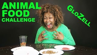 Animal Food Challenge  GloZell [upl. by Boiney911]