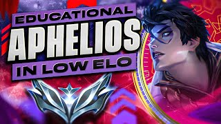 How to play Aphelios in low Elo  Aphelios ADC Gameplay Guide  League of Legends [upl. by Ierbua910]