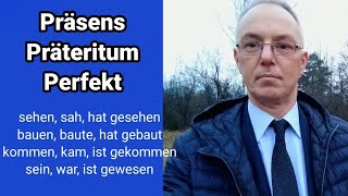 Präteritum Perfekt past present perfect ging ist gegangen sah hat gesehen kaufte musste na [upl. by Eenram]