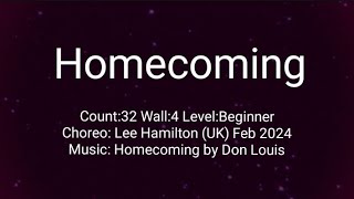 라인댄스 Homecoming홈커밍Beginner [upl. by Arreyt728]