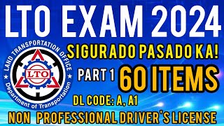 LTO NON PROFESSIONAL EXAM REVIEWER 2024  PART 1  CODE AA1 TAGALOG UPDATED [upl. by Nitsruk]