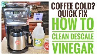 How To Clean  Descale Cuisinart DGB900 Grind amp Brew Coffee Maker Vinegar FIX COLD COFFEE [upl. by Eltsyrk481]