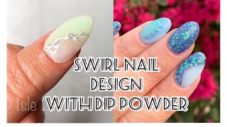 Swirl Nail Art Design  Gel Liquids with Dip Powder [upl. by Cirederf]