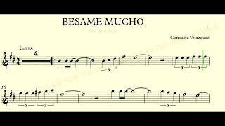 Besame mucho Consuelo Velasquez BoleroPLAYALONG Sax alto [upl. by Dede]