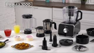 Bajaj FX 1000 DLX Food Processor Demo Video [upl. by Amiarom]