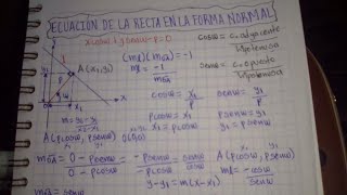 La Forma NORMAL DE LA RECTAECUACIÓNGEOMETRÍA ANALÍTICA [upl. by Cresida]