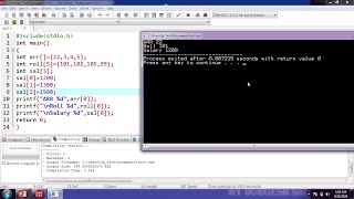 Declaring and initializing arrays in C  Arrays in C With Coding ctutorials arrayinc [upl. by Brigham]