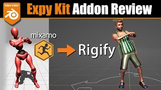 Blender Expy Kit addon Mixamo to Rigify [upl. by Shafer]