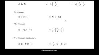 Algebarski izrazi  test  B ili pismeni ispit br2  Matematika  7 [upl. by Atiloj]