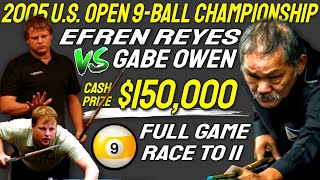 Unbelievable Shots of Efren Reyes vs Gabe Owen at the 2005 US Open 9Ball Championship  150K [upl. by Sandor990]