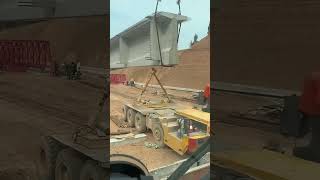 Hoisting process of Tshaped cement reinforced box girder [upl. by Dina]