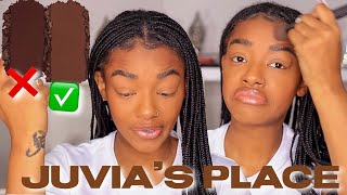 NEW Juvias Place Bronzed Duo Bronzer on brown skin  Shade Dark  Product Review  Summer Bronzer [upl. by Ariaec669]