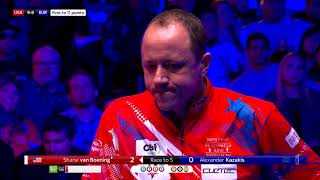 Shane Van Boening vs Alex Kazakis  Day Four  2019 Mosconi Cup [upl. by Akemahs]