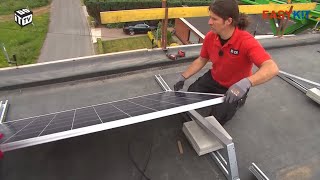 DIY Zelf je zonnepanelen plaatsen plat dak met Easykit [upl. by Hairabez]