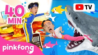 Run Away with Hoi and Sammy  Escape from the Sharks  More  Animal Songs  Official Pinkfong [upl. by Fassold]