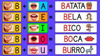 Família Silábica de A a Z para crianças  Alfabeto para crianças  Aprender a ler e escrever  ABC [upl. by Epoillac]