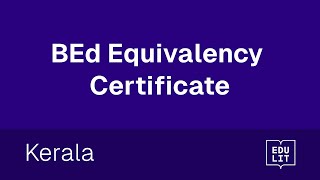 How to apply BEd Equivalency Certificate in Kerala [upl. by Enier]