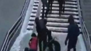 People falling on icy stairs [upl. by Zul]