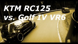 KTM RC125 vs Golf IV VR6  GoPro Sauerland YoungRider125ccde [upl. by Nylirrej]