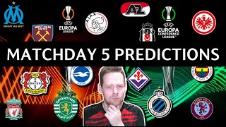 My Europa League and Europa Conference League Predictions Matchday 5 [upl. by Eentroc]