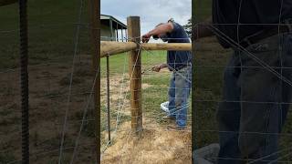 Building a good net wire fence takes patience fencebuilding countrylife ruralife lifeafter50 [upl. by Oralla]