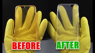 How to Clean Yellowness of Transparent Mobile Cover  Clean Silicon Cover at Home [upl. by Elliot]