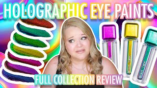 MY HONEST REVIEW OF ABOUT FACE HOLOGRAPHIC EYE PAINTS  FULL COLLECTION [upl. by Vittoria]