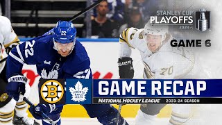 Gm 6 Bruins  Maple Leafs 52  NHL Highlights  2024 Stanley Cup Playoffs [upl. by Town370]