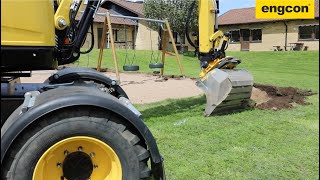 Yanmar B110W with engcon Tiltrotator [upl. by Nellaf]