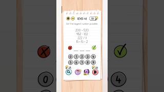 Brain Test Level 42 Walkthrough Get the biggest number possibleshorts short braintest 42 the [upl. by Onaicnop]