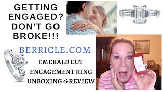 Berricle Emerald Cut quotDiamondquot Engagement Ring Unboxing Review  Faking People Out [upl. by Sulecram]