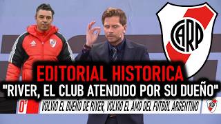 LA EPICA EDITORIAL DE VIGNOLO TRAS LA VUELTA DE GALLARDO quotVOLVIO EL DUEÑO DE RIVER VOLVIO EL AMOquot [upl. by Alberto]