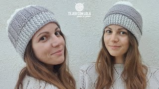 NO TE LO VAS A CREER INCREÍBLE GORRO 2 EN 1💕 Precioso Gorro Tejido a Dos Agujas  Gorro REVERSIBLE [upl. by Morten70]