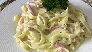 Tagliatelles à la carbonara [upl. by Aitnis]